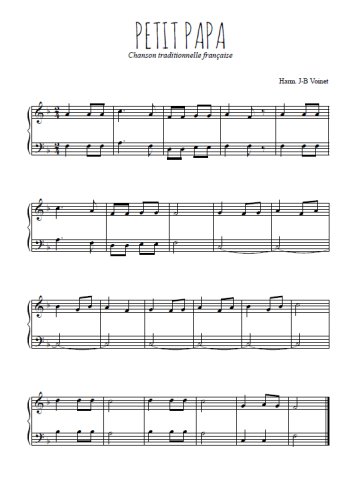 Téléchargez l'arrangement pour piano de la partition de Traditionnel-Petit-papa en PDF